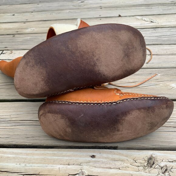 Vintage Handmade Tall Sheepskin-Lined Leather Soled Boots main image 8